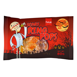 Funlab lollipops with a fruit flavor in the shape of rings with a skull 80 g ΕΙΣ.