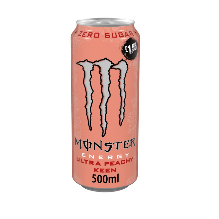 Monster Ultra UK Sugar Free Peach Flavored Energy Drink 500ml PM